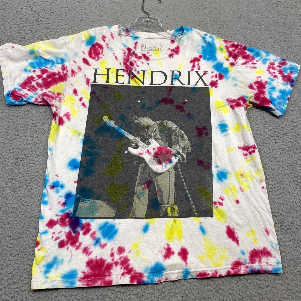 Jimi Hendrix Shirt Mens Medium Tie Dye Ripple Junction Rock Band Graphic Music